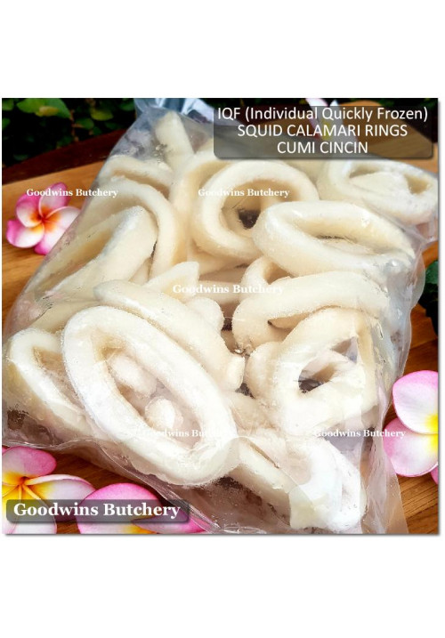 Calamari SQUID RINGS cumi gelang IQF (Individual Quickly Frozen) price/pack 1kg